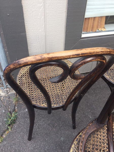 Vintage Cane Josef Hoffman/Thonet Style Bentwood Chair (2 available) hand-caned made in Poland