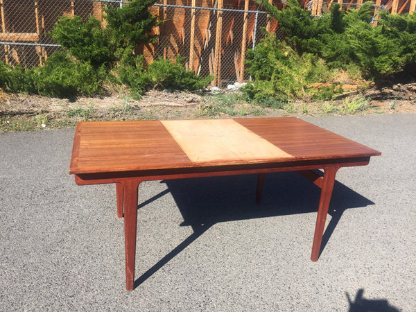 Danish Mid-Century Modern Teak Expandable Dining Table