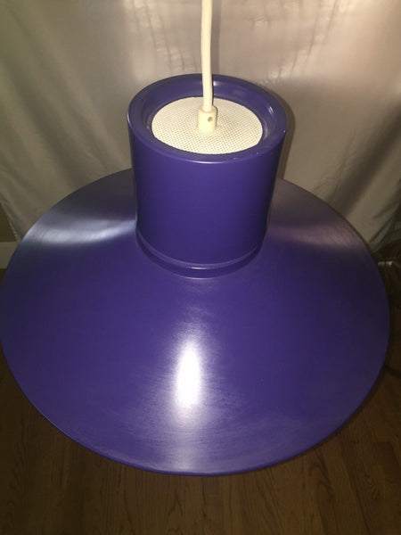 Mid Century Modern Danish Modern Bright Blue Lightolier Hanging Ceiling Light Fixture Pendant Lamp (2 available)