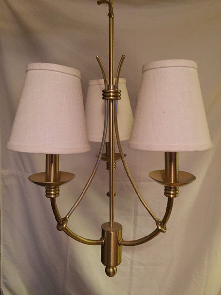 Mid Century Modern 3 arm Brushed Brass Chandelier Pendant Light fixture