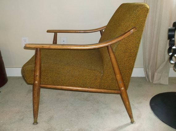 Vintage Danish modern upholstered lounge chair
