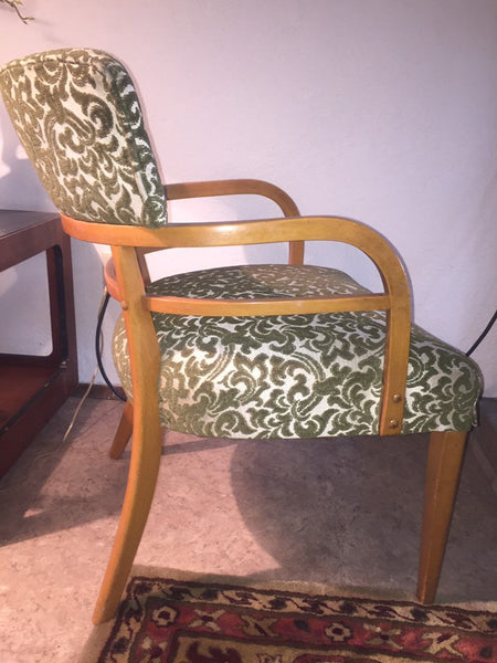 Mid Century Modern Heywood Wakefield Maple Lounge Chair 1930's in the style of Gilbert Rohde for Heywood Wakefield