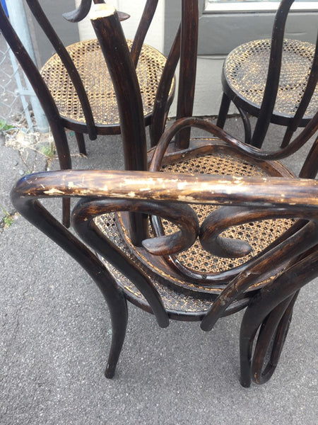 Vintage Cane Josef Hoffman/Thonet Style Bentwood Chair (2 available) hand-caned made in Poland