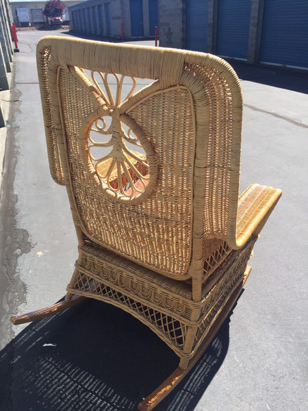 Vintage Polo Ralph Lauren Tall Wicker Rocker Rattan