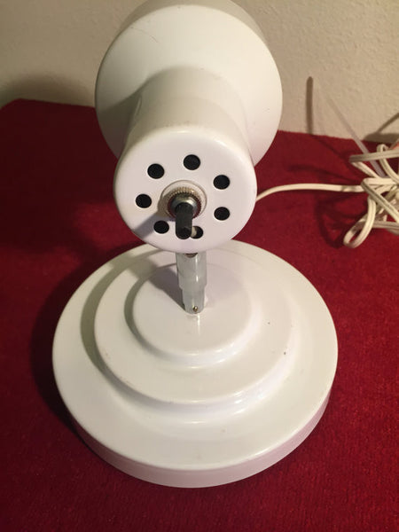 Vintage Mid Century Modern Bright White Metal  Studio Style Wall Lamp 1970's