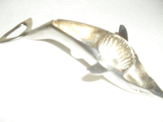 Vintage Chrome Plated Dolphin Bottle Opener, excellent condition