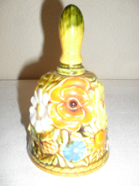 INARCO 1960's orange floral dinner bell