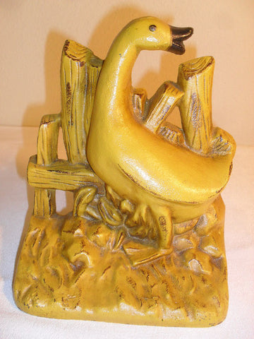 Nice Vintage Cast Iron Figural Duck Goose Doorstop Door Stop