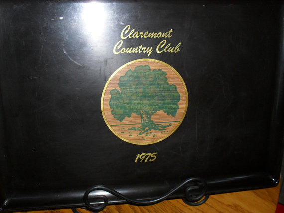Mid Century Modern Couroc Serving Tray  -Clairmont Country Club motif-  Retro Atomic