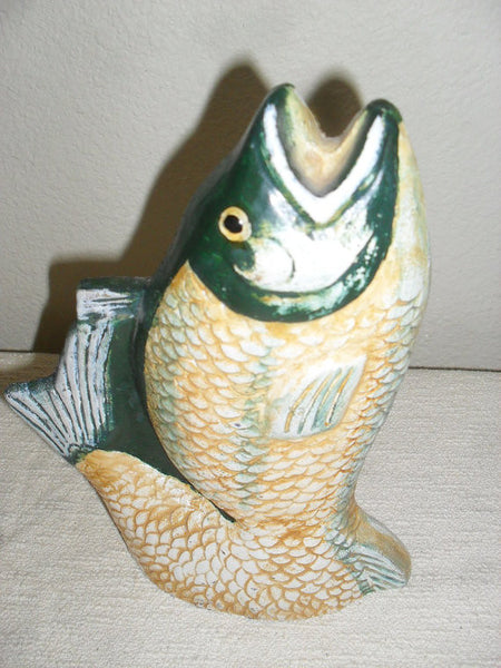 Hand Painted Fish Doorstop 8" Nautical Salmon Door Stops / Fisherman Door Wedge