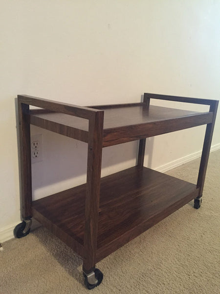 Vintage Mid Century Tv rolling Cart Tea Cart Bar Cart Trolley- 1shelf