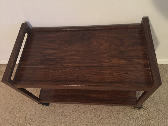 Vintage Mid Century Tv rolling Cart Tea Cart Bar Cart Trolley- 1shelf