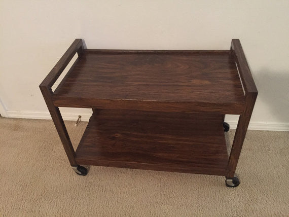 Vintage Mid Century Tv rolling Cart Tea Cart Bar Cart Trolley- 1shelf