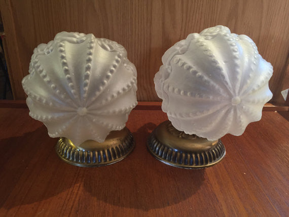 Pair of Vintage "Rose" Light Fixtures hollywood regency By Kichler Co