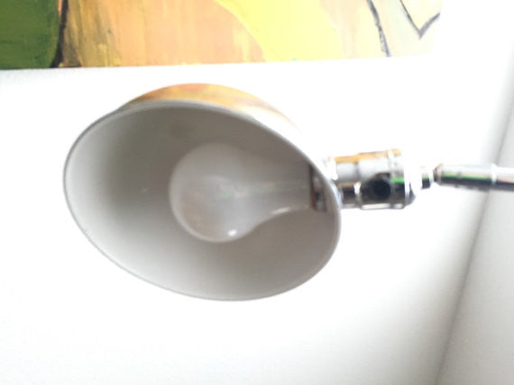 Vtg Mid Century Modern Chrome Adjustable Arm Floor Lamp Task lighting