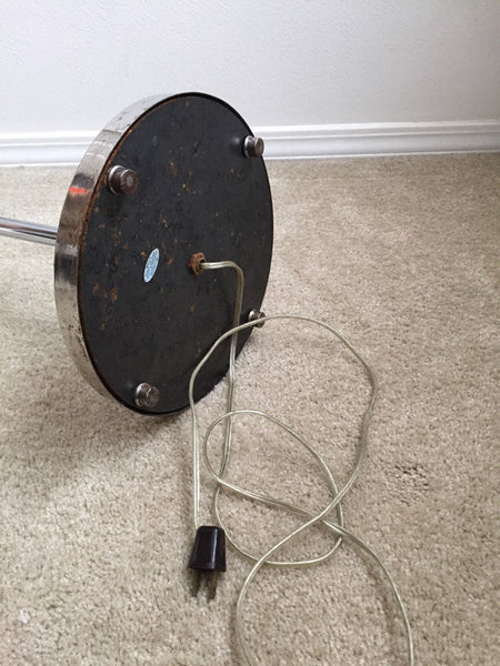 Vtg Mid Century Modern Chrome Adjustable Arm Floor Lamp Task lighting