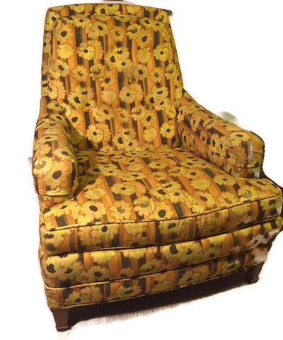 Vintage Floral Lounge Chair by Heritage Furniture Co.