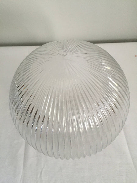 Vintage 8" Diameter Clear Glass Holophane Glass Lamp Ceiling Light Shade Fixture