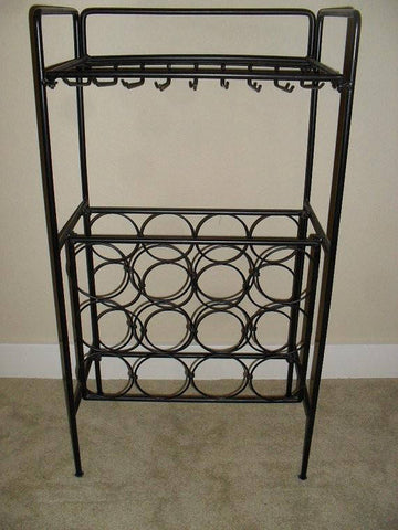 Vintage Mid Century Modern Arthur Umanoff Wrought Iron Bar Wine rack