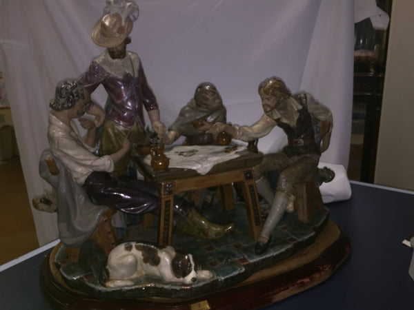 ON SALE - Lladro #1327 "Jugadores En El Meson" Playing Cards