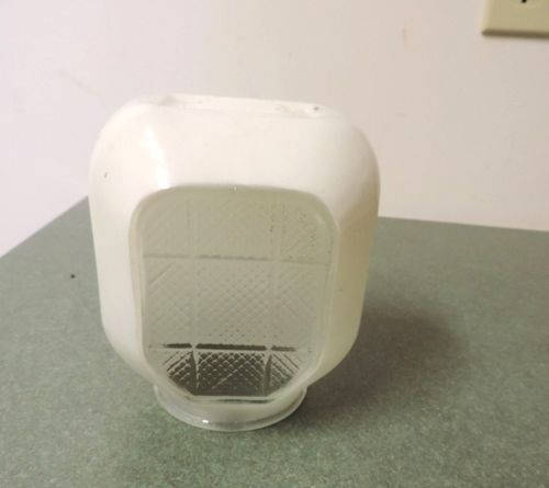 Vtg Mid Century Modern Milk White Glass Bathroom Wall Sconce Light Shade
