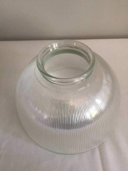 Vintage 8" Clear Glass Holophane Glass Lamp Ceiling Light Shade Fixture
