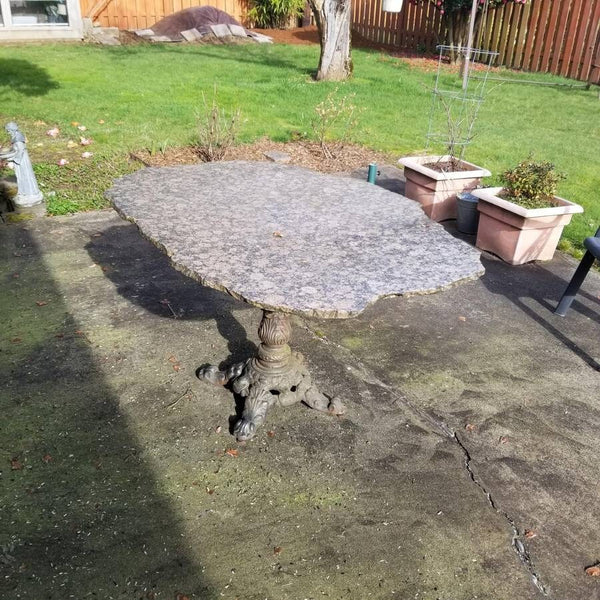 Vintage Granite and Wrought Iron Patio set