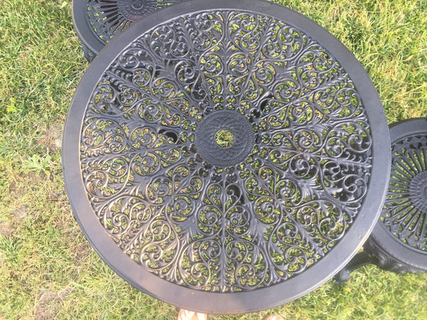 Vintage Cast Aluminum Patio Set, 4 chairs and dining table