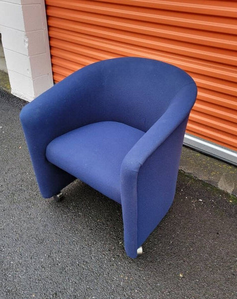 Pair of Post Modern 1970s Barrel-Back Chairs on Casters