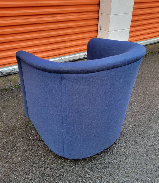 Pair of Post Modern 1970s Barrel-Back Chairs on Casters