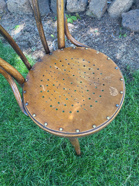 Art Deco Thonet Style Bentwood Cafe Chair Embossed Seat c1930