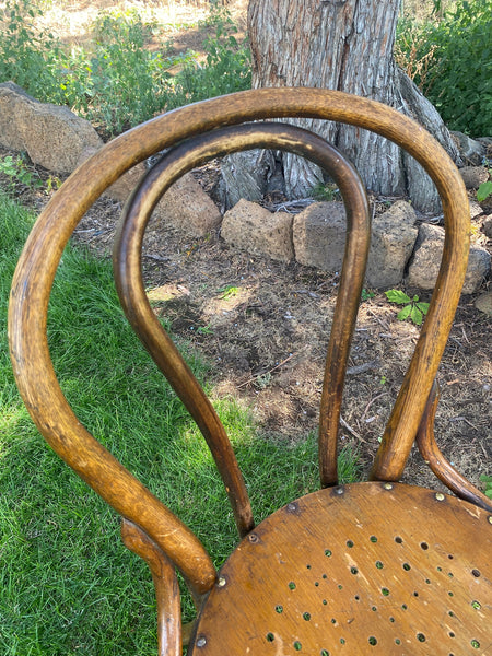Art Deco Thonet Style Bentwood Cafe Chair Embossed Seat c1930