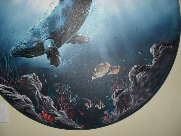 Original Marine Life Humpback Whale Painting By Andie Cho, in the style of Wyland