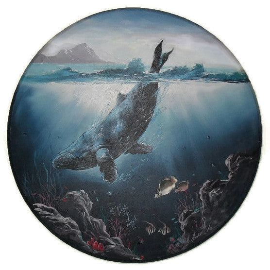 Original Marine Life Humpback Whale Painting By Andie Cho, in the style of Wyland